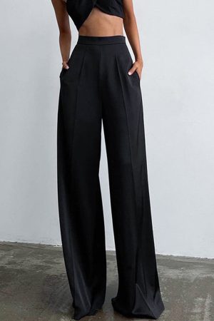 Oversized Satin Wide Leg Dress Pants