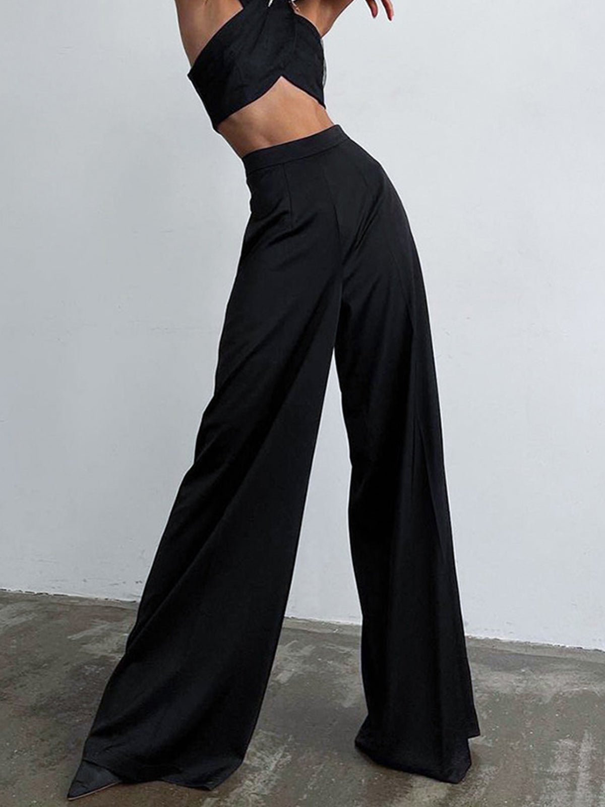 Oversized Satin Wide Leg Dress Pants - Image 5