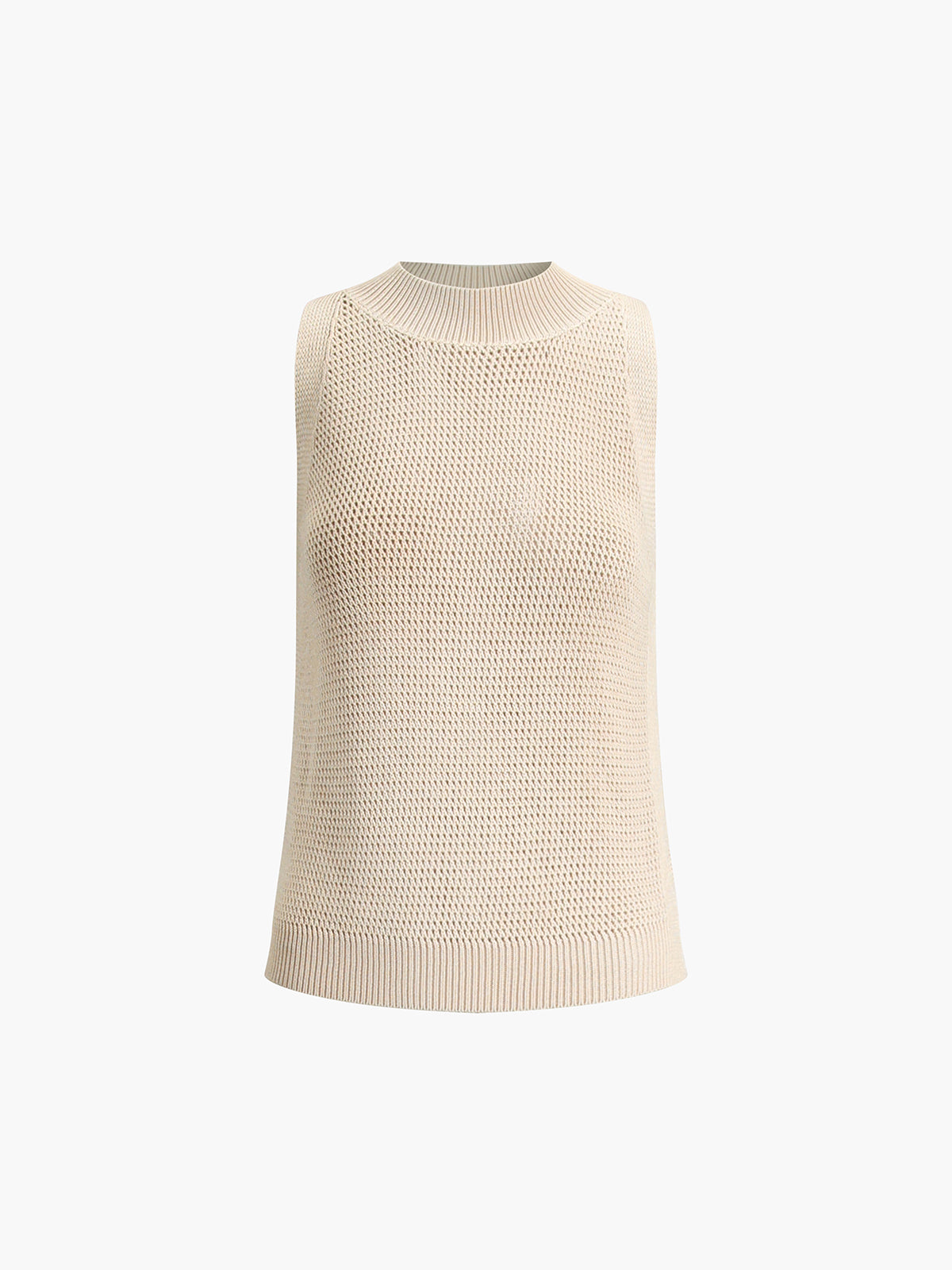 Knit Hollow Solid Tank Top - Image 7
