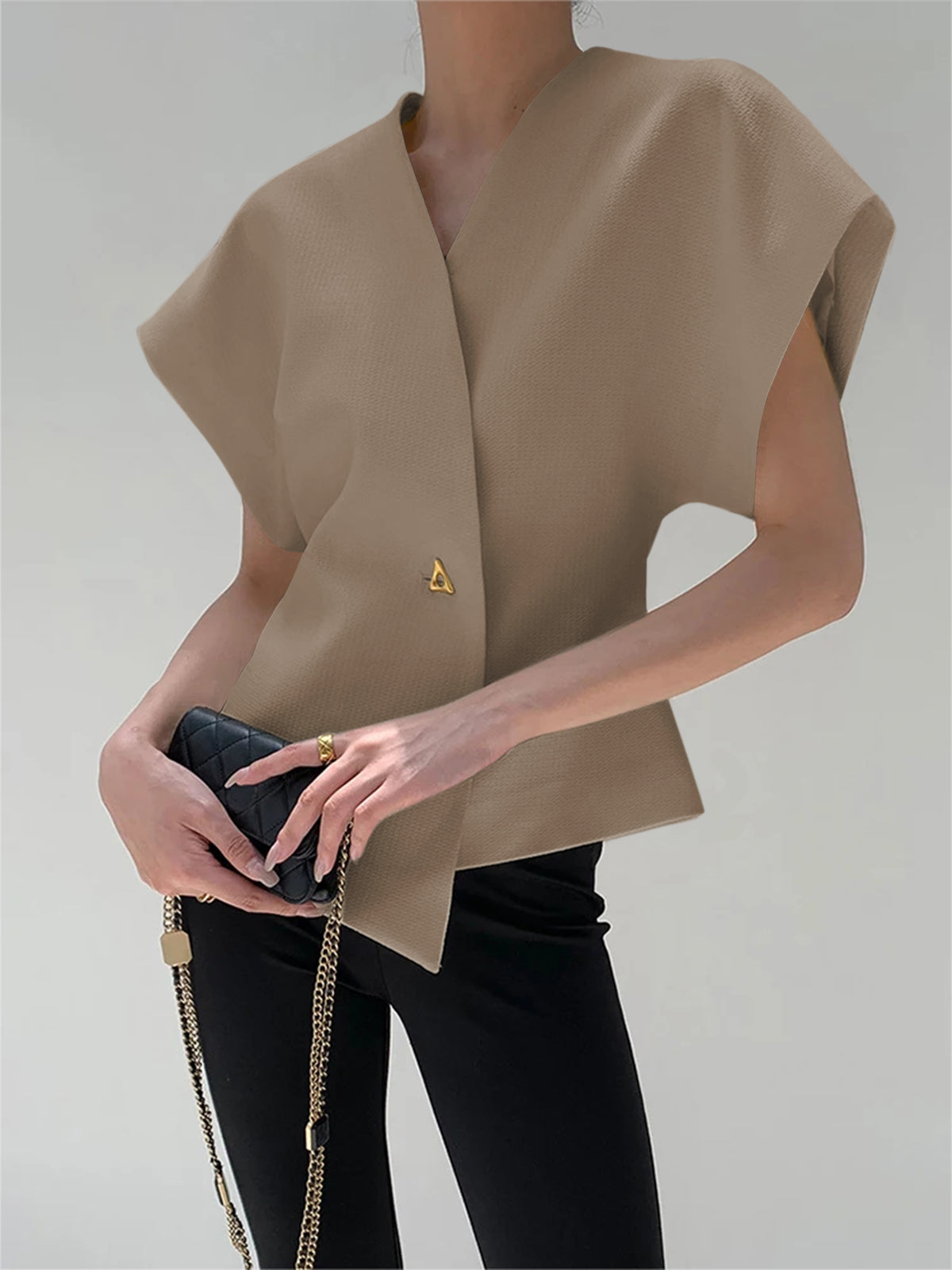 Trendy V-Neck Button Down Blouse - Image 12