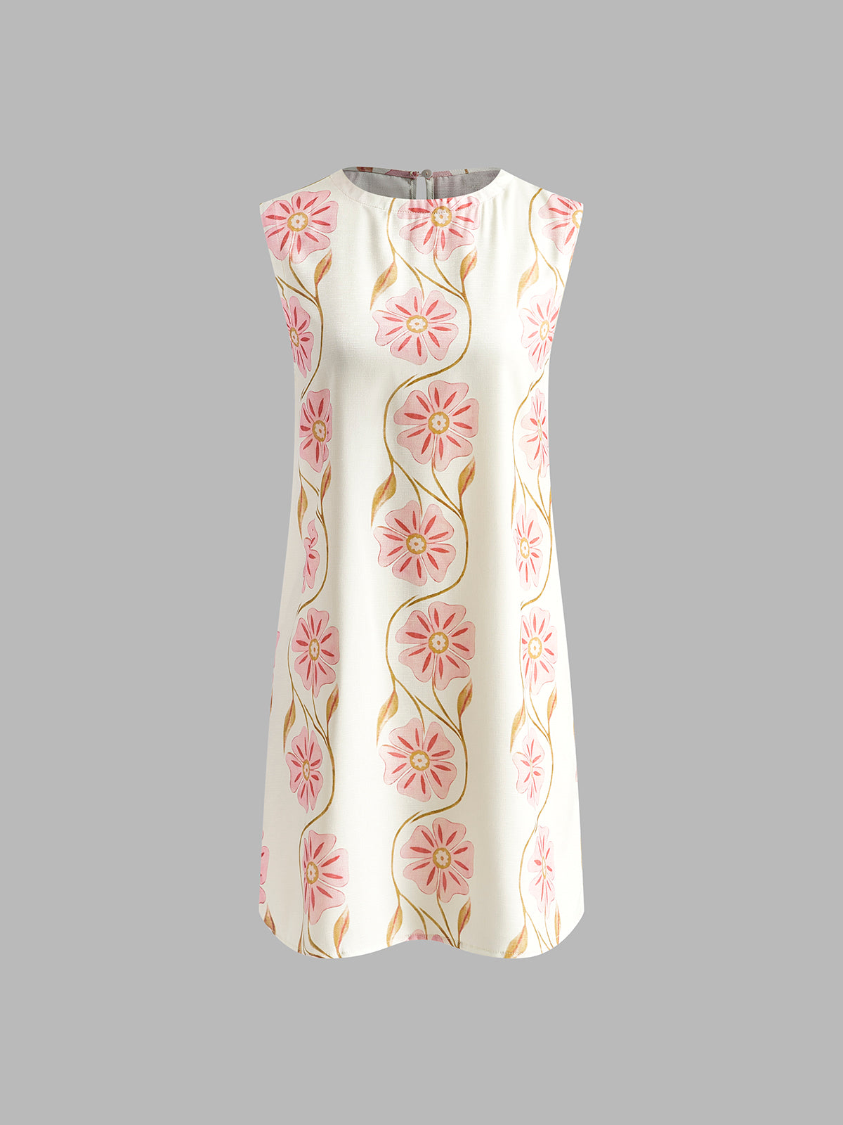 Romantic Print Sleeveless Short Dress - Image 5