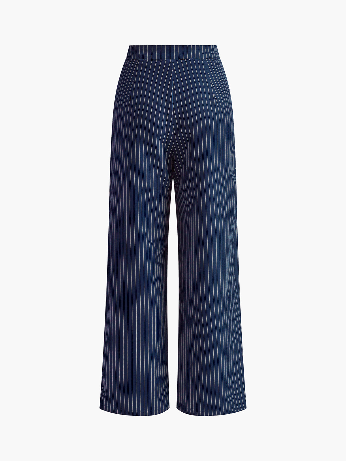 Pinstripe Pleated Wide-Leg Pants - Image 6