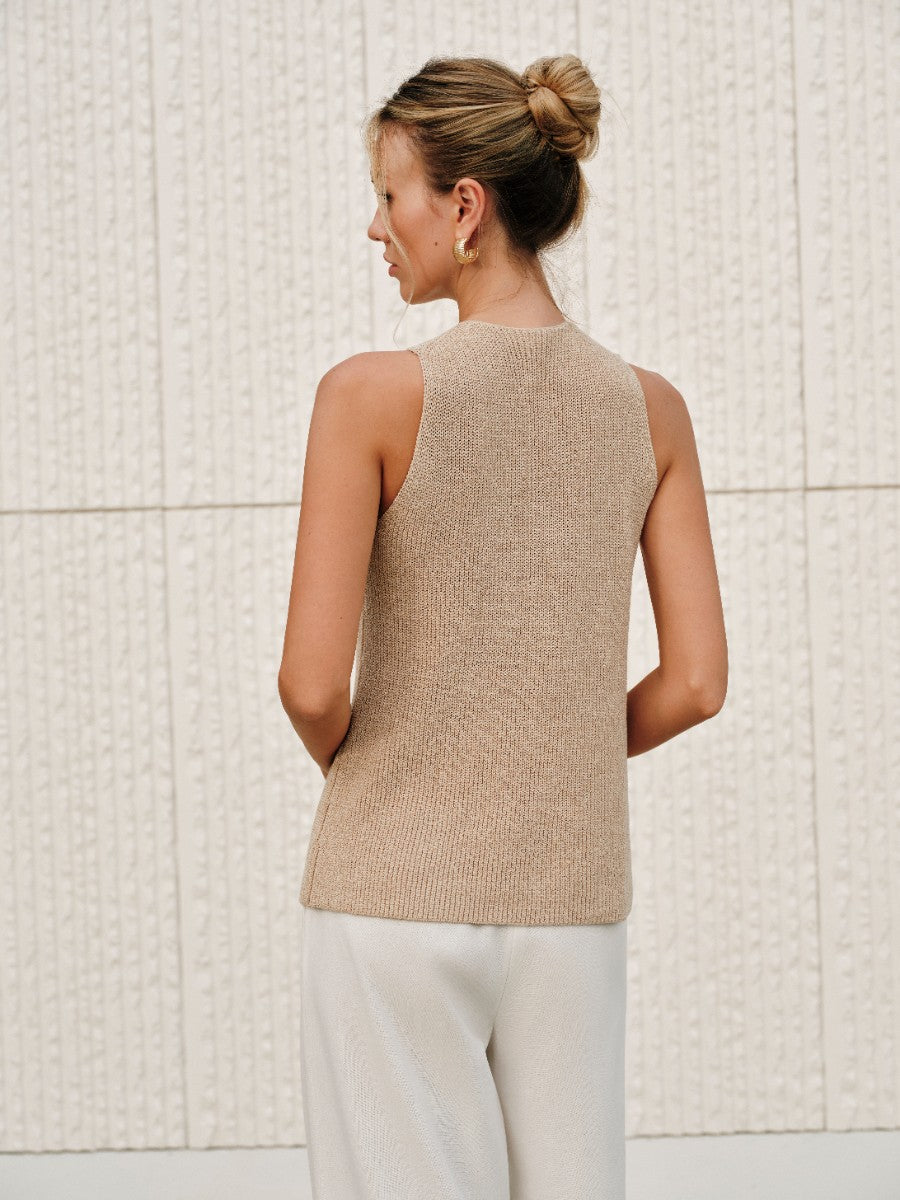 Halter Cross-Over Collar Tank Top - Image 6