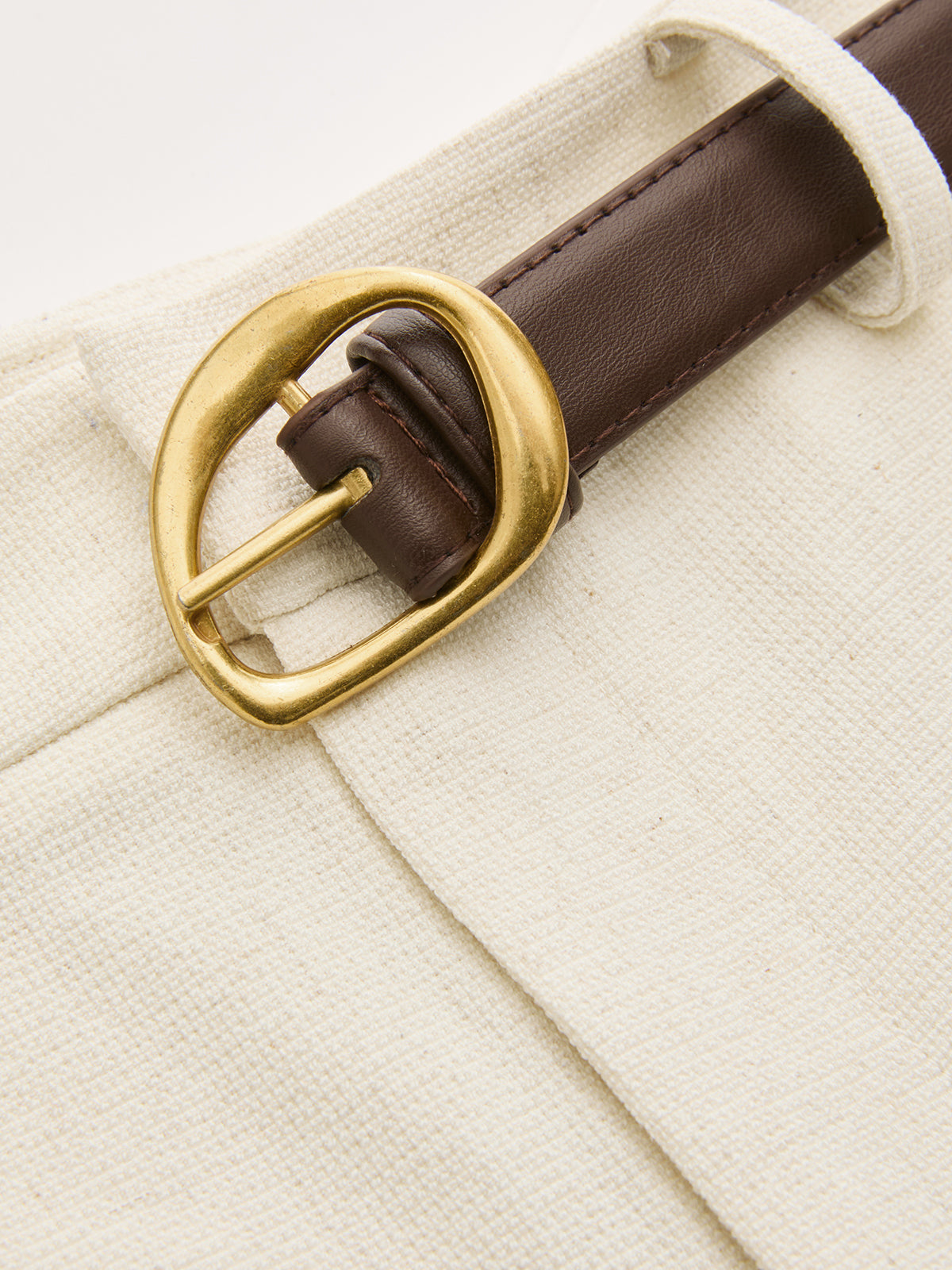 Belted Linen-Blend Wide-Leg Pants - Image 4