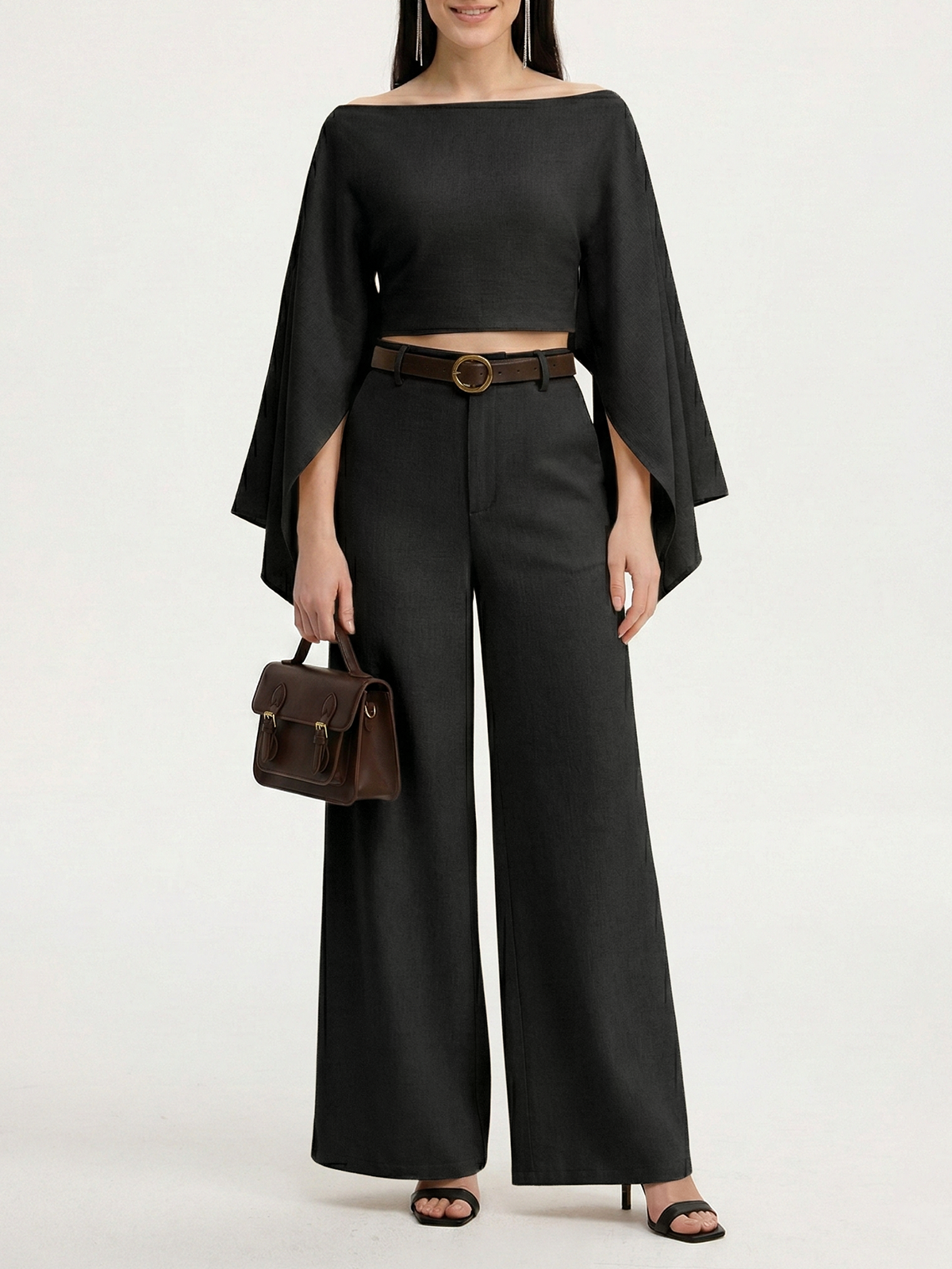 Belted Linen-Blend Wide-Leg Pants - Image 7