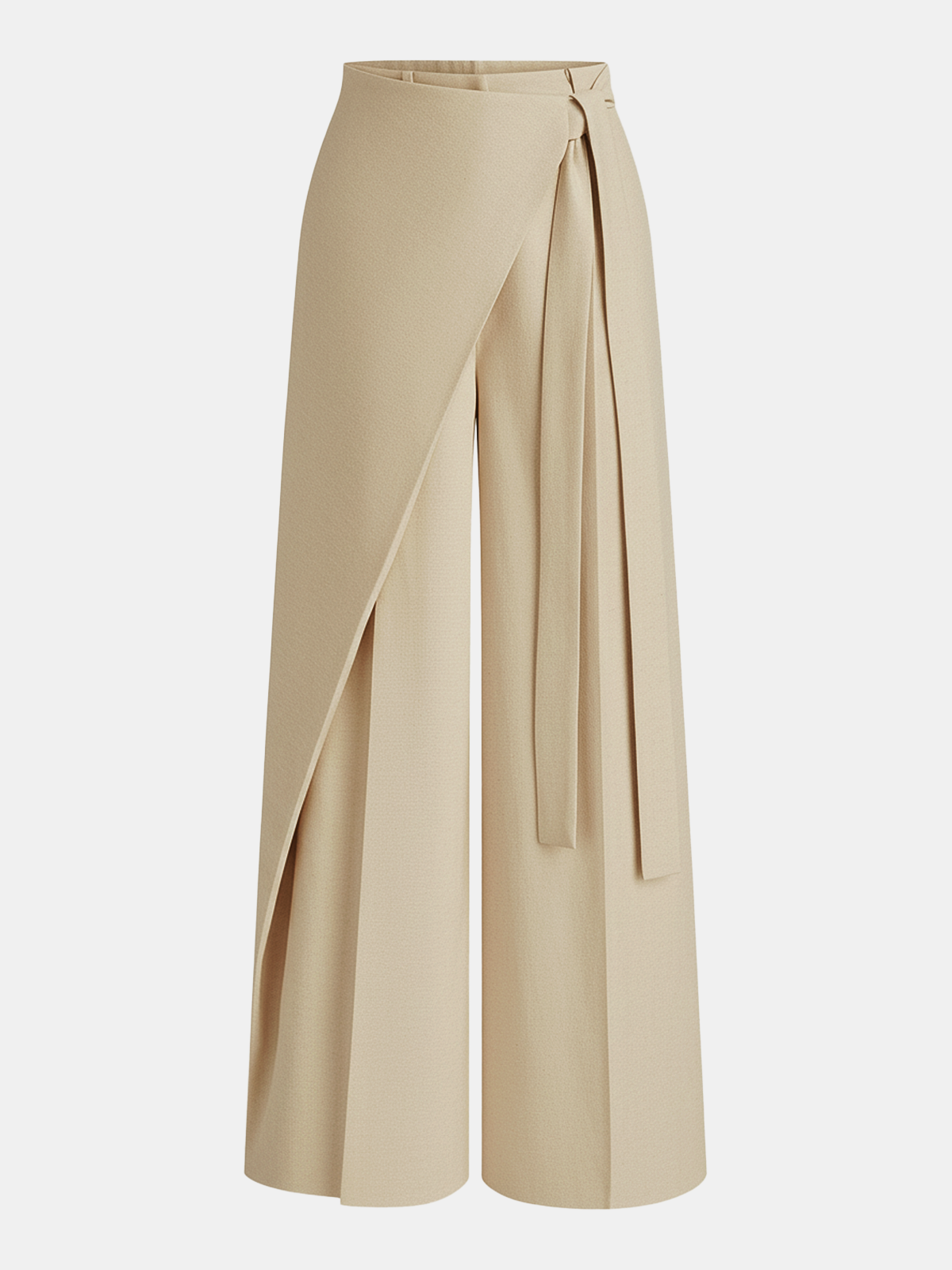 Asymmetric Wrap Wide-Leg Pants - Image 6