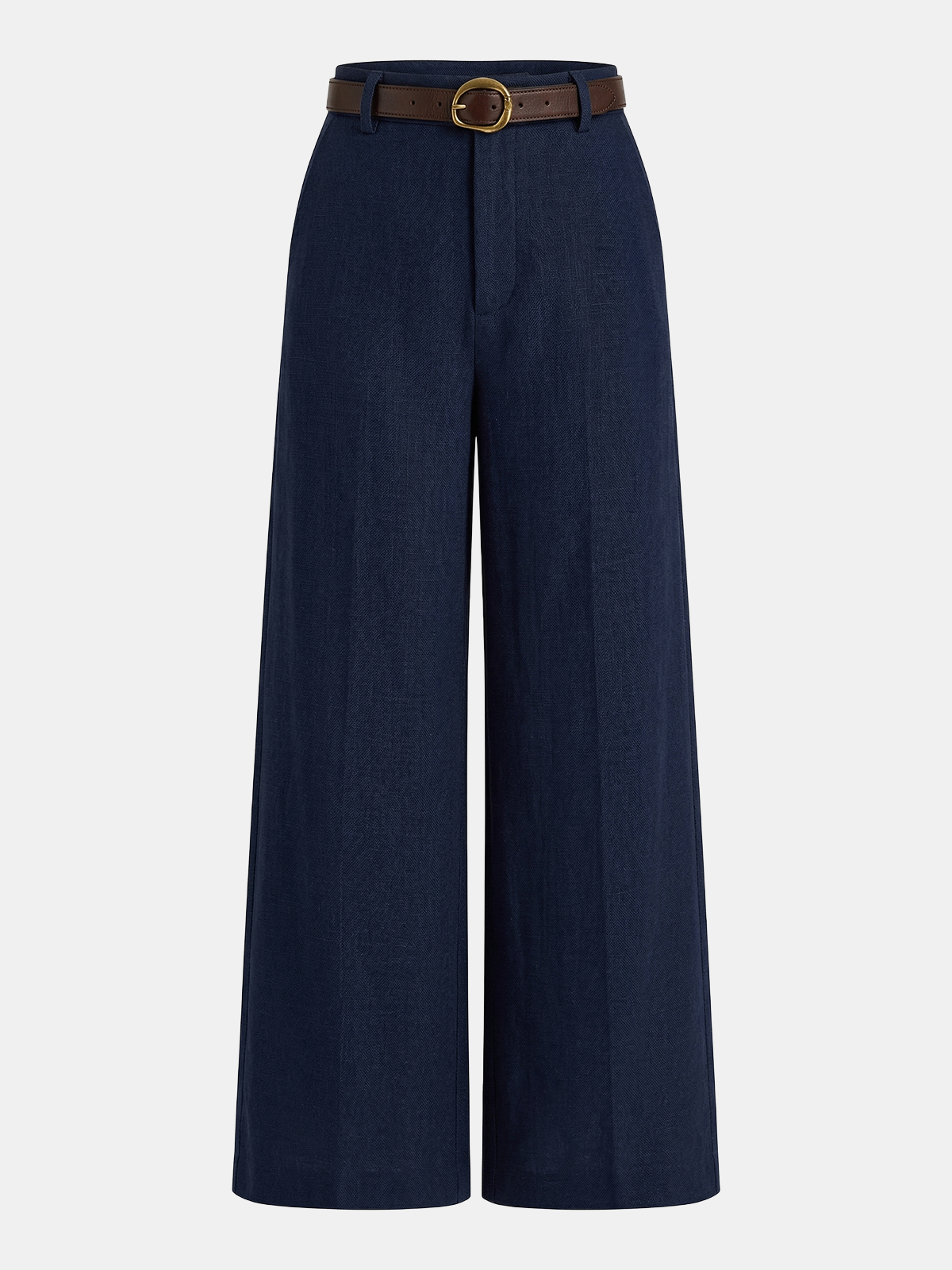 Belted Linen-Blend Wide-Leg Pants - Image 8