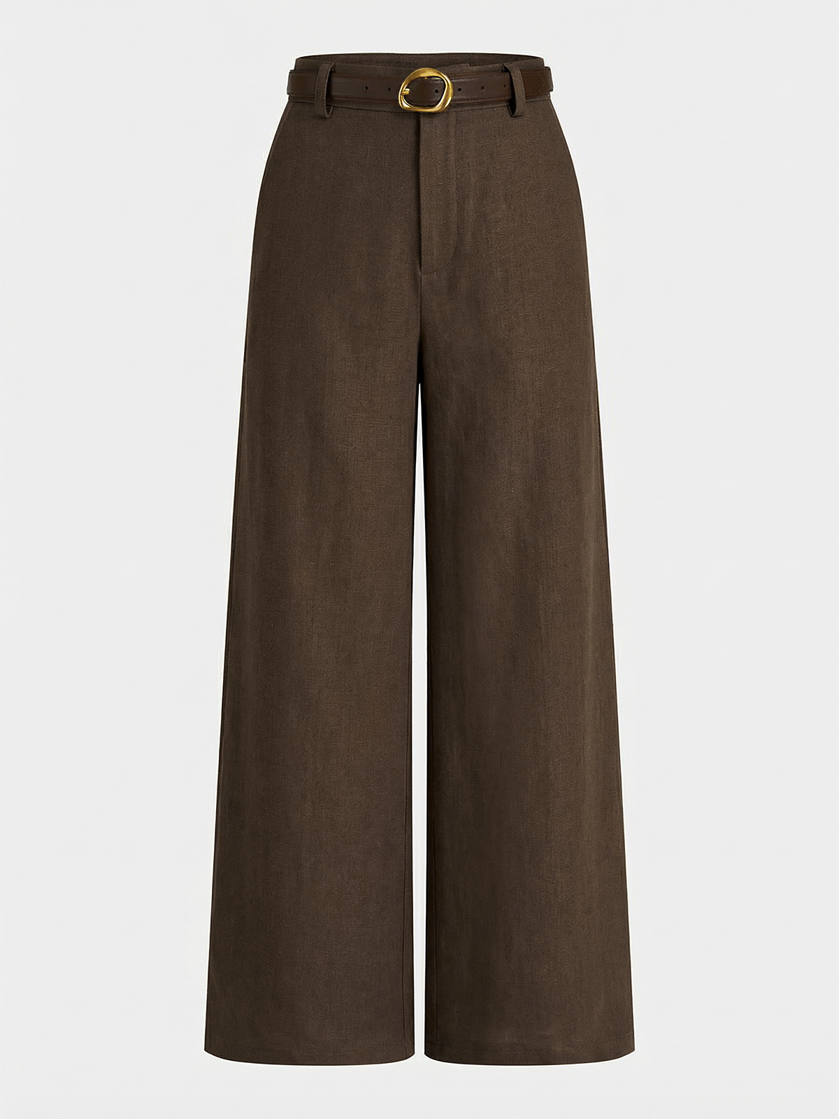 Belted Linen-Blend Wide-Leg Pants - Image 9