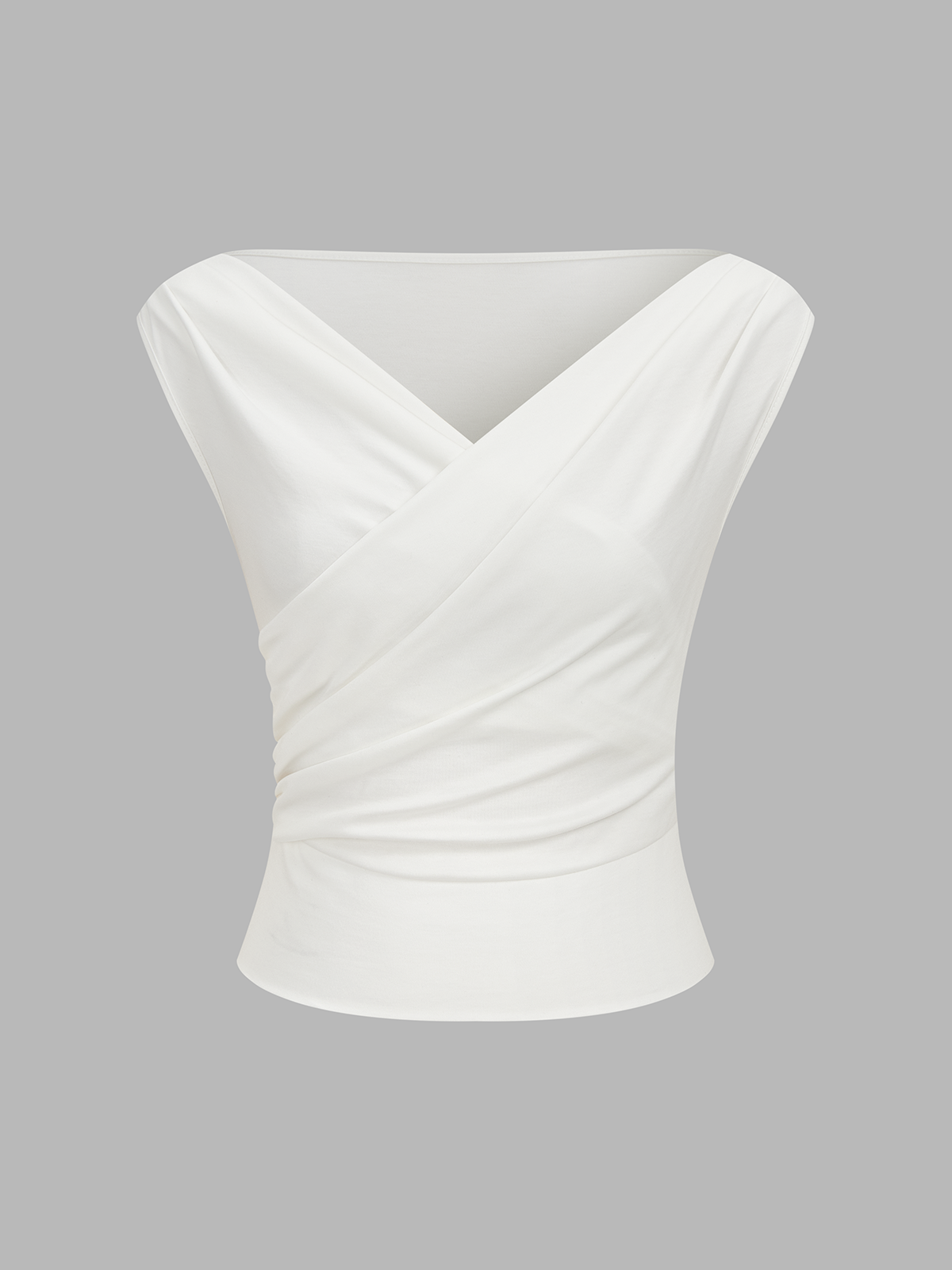 Asymmetric Neckline Ruched Blouse - Image 2