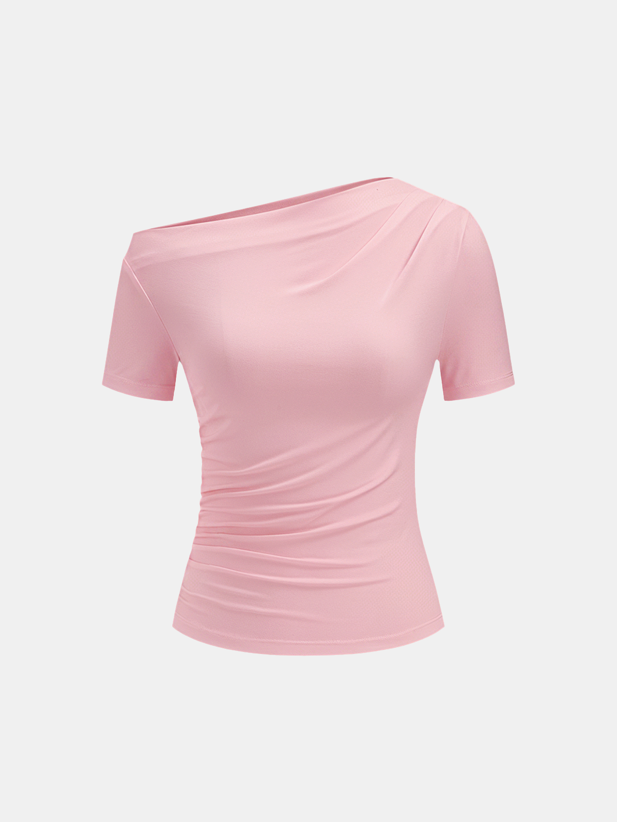 Ruched Off Shoulder Slim Short Sleeve Top - Image 6