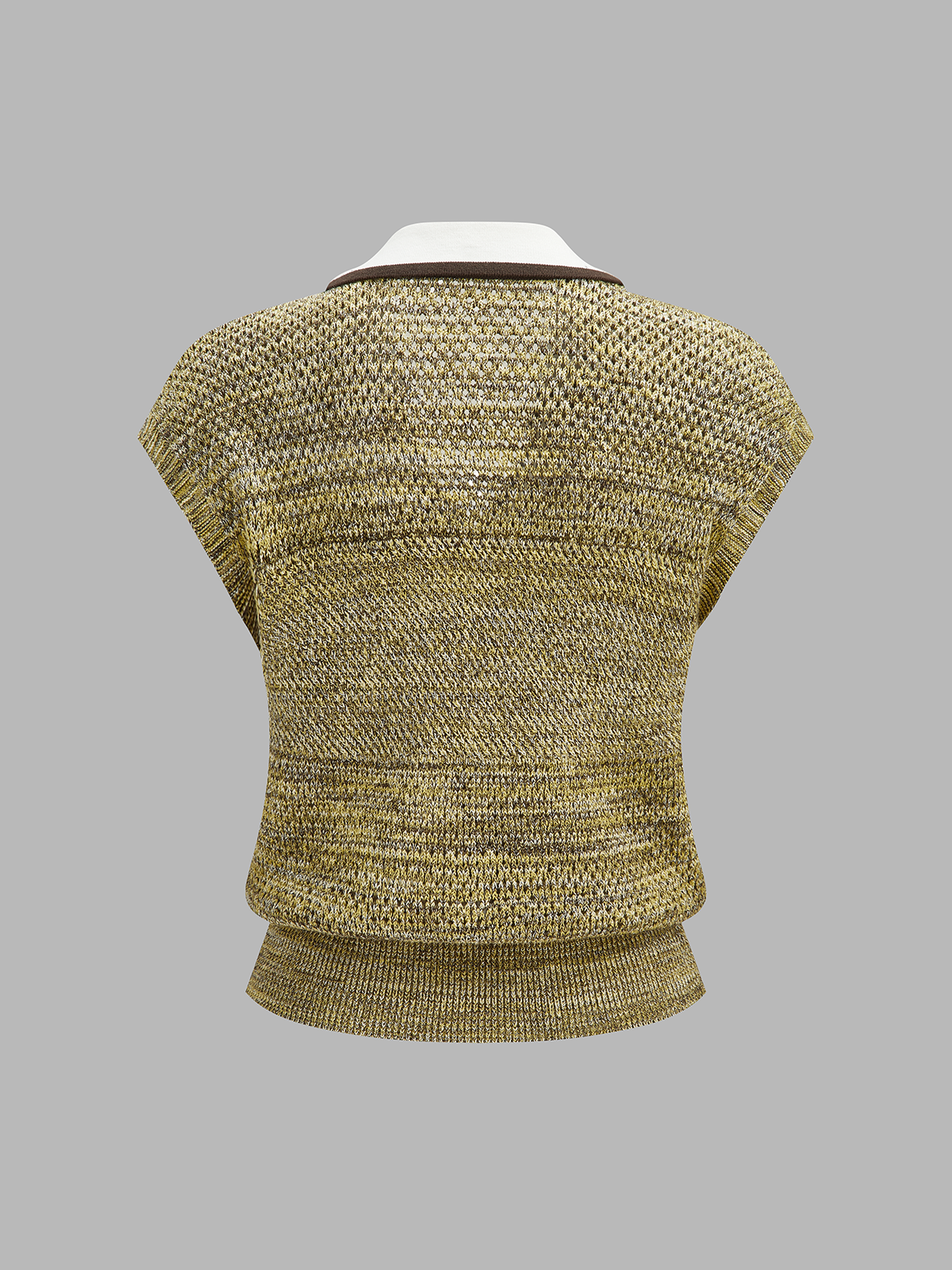 Contrast Trim Textured Knit Top - Image 3