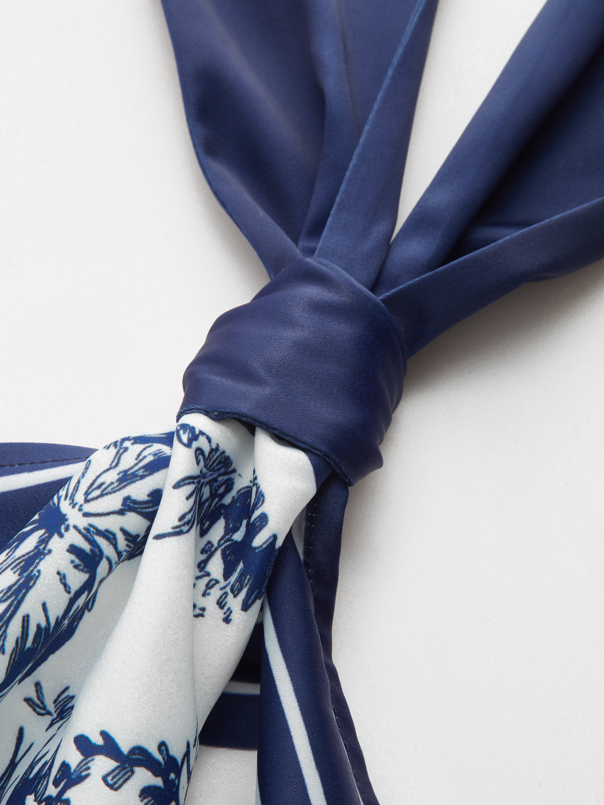 Porcelain Print Scarf Style Halter Blouse - Image 4